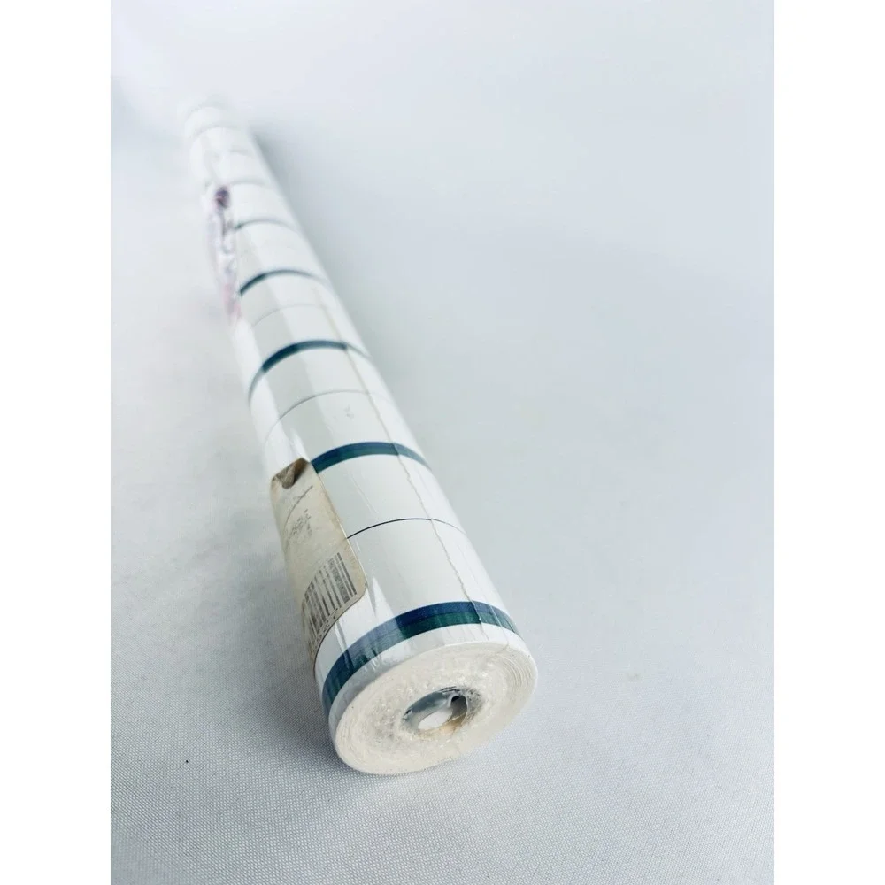 Vintage Imperial Wallcoverings Wallpaper - Green Blue Stripes 56.37 Sq Ft